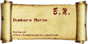 Bumbera Merse névjegykártya